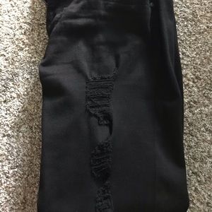 Distressed Black Jeans-Size 8
